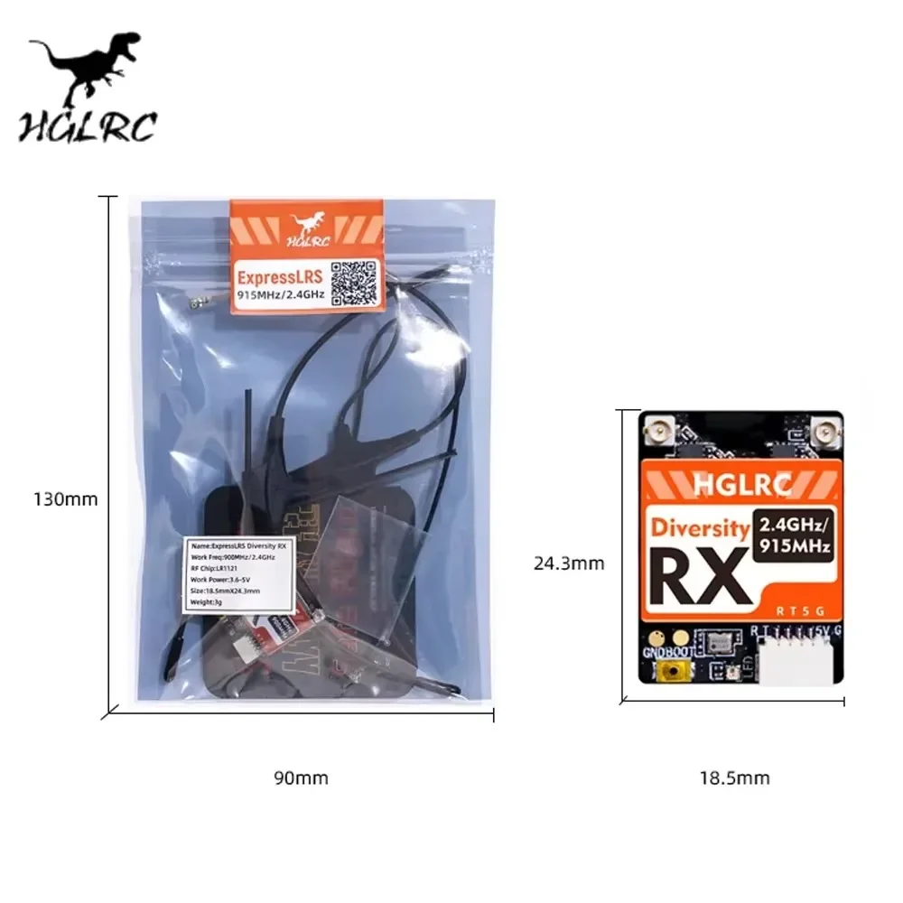 HGLRC Dualband RX ExpressLRS R - đánh giá và giá Drone Antenna