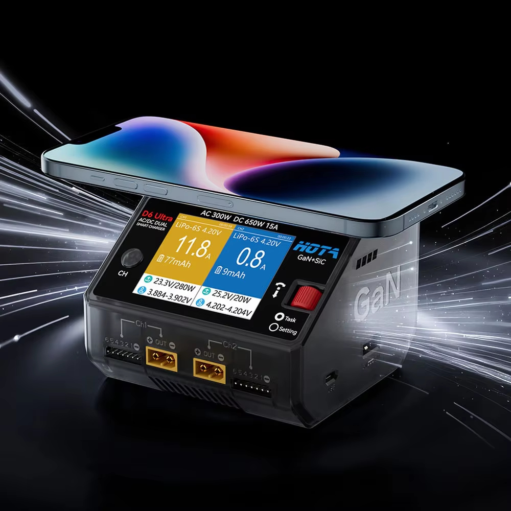 HOTA D6 Ultra GaN+SiC Dual Cha - đánh giá và giá Balance Charger Rc