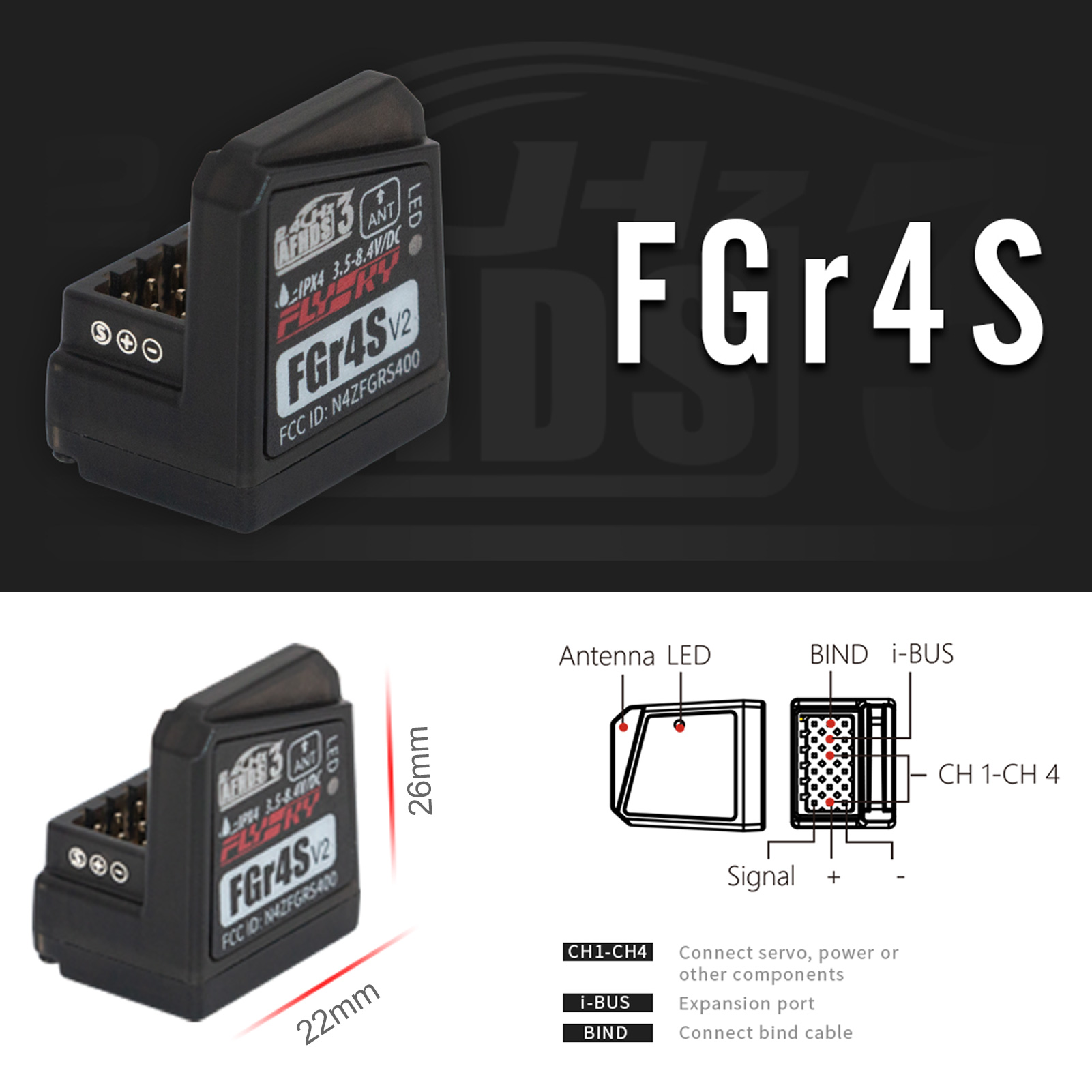 Flysky FGR4S V2 Receiver AFHDS - đánh giá và giá Flysky Transmitter