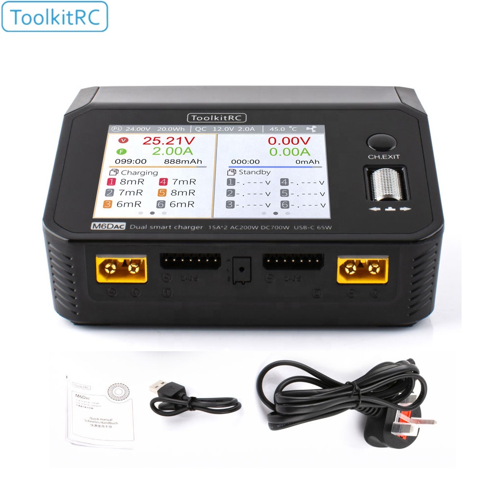 Toolkitrc M6DAC 350W X 2 USB-C - đánh giá và giá Lipo Battery 6S