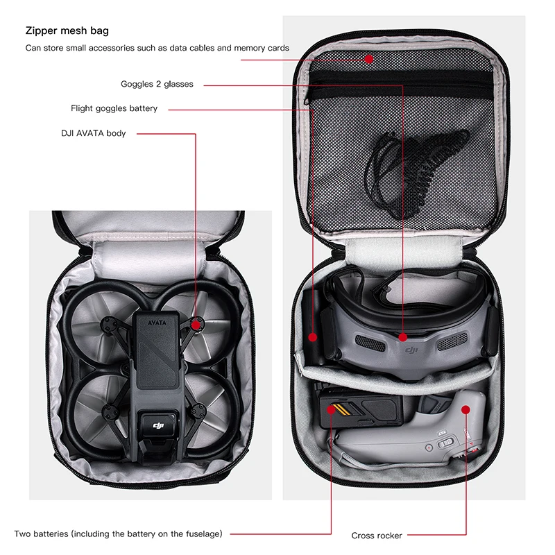 Portable Case Dual Layer Stora - đánh giá và giá Drone Goggles Dji