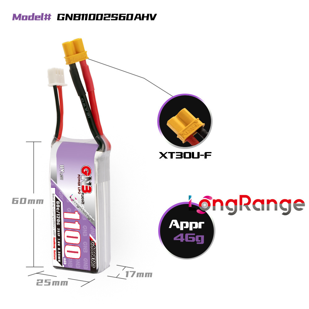 GNB 1100mAh 2S 3S 4S 6S 60C/12 - đánh giá và giá Lipo Battery 6S
