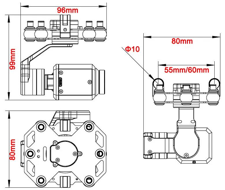 Tarot TL3T20 3-axis Gimbal 640 - đánh giá và giá Drone With Camera